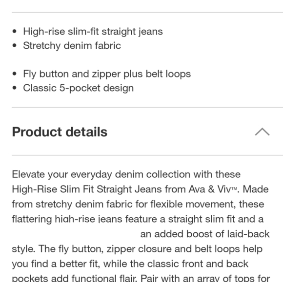 Dark wash high rise ankle length straight jeans - Picture 2 of 6